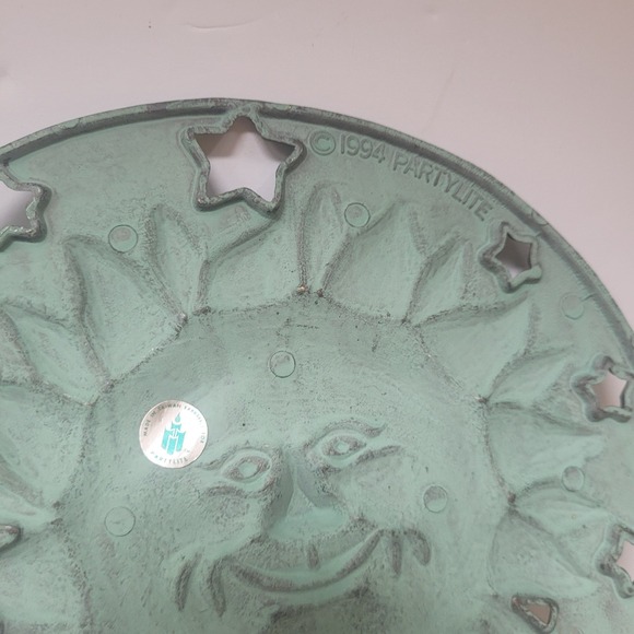 PartyLite Sun Moon Stars Sconce Candle Holder Set Green 1994 - Picture 7 of 7